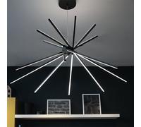 Luce Ambiente Design SHANGHAI Suspension à 8 sources lumineuses, LED, LED-SHANGHAI-S8C NERO,