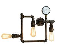 Luce Design Lampe murale vintage décorative pour tube d'eau - Noir doré - Eco Light I-Amarcord-PL3 - Cuivre rouillé