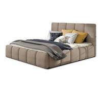 Best mobilier – Lit coffre Lucea 160x200 en velours avec sommier inclus – Taupe