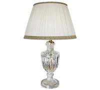 Luceclass - Lampe de table classique en cristal transparent avec abat-jour en soie plissée lumière classique élégante de luxe pour salon, salon, hôtel, contrat Made in Italy