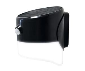 Luceco Applique murale solaire LED avec détecteur de mouvement, Noir, 200lm 2watts 3.7volts