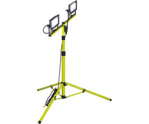 Luceco LED Trépied Lampe de Travail à Deux Têtes, Mince, Réglable, Multi-Positions, Pliable, Câble de 3 m, Résistant aux Intempéries, Noir/Vert, IP65, 2 x 20W, 3200lm, 5000K, EFLDTT20B50
