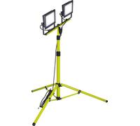Luceco LED Trépied Lampe de Travail à Deux Têtes, Mince, Réglable, Multi-Positions, Pliable, Câble de 3m, Résistant aux Intempéries, Noir/Vert, IP65, 2 x 50W, 8000lm, 5000K, EFLDTT50B50
