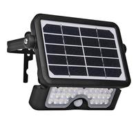 Luceco Projecteur Extérieur LED à Énergie Solaire avec Capteur de Mouvement PIR, Lumière de Sécurité, Réglable, Gardien, Noir, IP65, 5W, 550lm, 4000K, LEXSF6B40