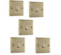 Luceco uk Limited nab12 Lot de 5 interrupteurs simples en laiton antique 2 voies 10AX