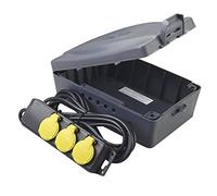 Luceco WBXIP35/FR-MP Pro-XT IP54 MASTERBOX Coffret étanche avec bloc 3 prises IP44, Noir, 5M