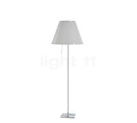 Luceplan Costanza Lampadaire abat-jour blanc brumeux/châssis aluminium - fixe - avec interrupteur - ø40 cm - H.153 cm