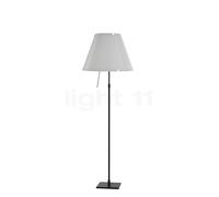 Luceplan Costanza Lampadaire abat-jour blanc brumeux/châssis noir - réglable en hauteur - avec variateur - ø40 cm - H.160 cm