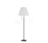 Luceplan Costanza Lampadaire abat-jour blanc/châssis noir - réglable en hauteur - avec variateur - ø40 cm - H.160 cm