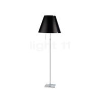 Luceplan Costanza Lampadaire abat-jour noir réglisse/châssis aluminium - réglable en hauteur - avec interrupteur - ø40 cm - H.160 cm