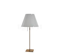 Luceplan Costanza Lampe de table abat-jour blanc brumeux/châssis laiton - télescope - avec variateur , Vente d'entrepôt, neuf, emballage d'origine