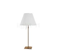 Luceplan Costanza Lampe de table abat-jour blanc/châssis laiton - télescope - avec variateur , Vente d'entrepôt, neuf, emballage d'origine