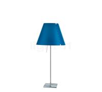 Luceplan Costanza Lampe de table abat-jour bleu pétrole/châssis aluminium - fixe - avec interrupteur