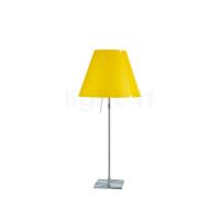 Luceplan Costanza Lampe de table abat-jour jaune canari/châssis aluminium - télescope - avec interrupteur
