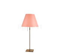 Luceplan Costanza Lampe de table abat-jour rose/châssis laiton - télescope - avec variateur