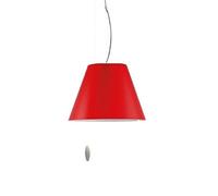 Luceplan Costanzina Suspension Blanc M. Abat-jour Rouge