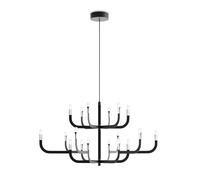 Luceplan J-us 18 Suspension Kronleuchter, noir mat