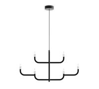 Luceplan J-us 6 Single/Double Suspension Kronleuchter, noir mat