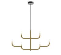 Luceplan J-us 6 Single/Double Suspension Kronleuchter, or satiné