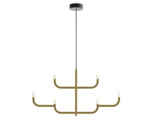 Luceplan J-us 6 Single/Double Suspension Kronleuchter, or satiné