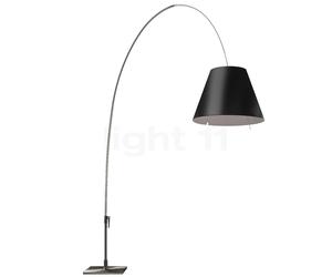 Luceplan Lady Costanza Lampadaire arc abat-jour noir/châssis aluminium - avec variateur