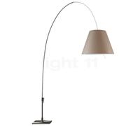 Luceplan Lady Costanza Lampadaire arc abat-jour noisette/châssis aluminium - avec variateur
