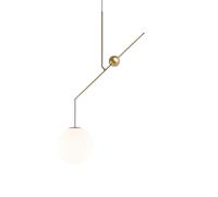 LUCEPLAN lampe à suspension MALAMATA Ø 22 cm (Laiton brossé - Acier et verre soufflé)