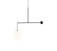 LUCEPLAN lampe à suspension MALAMATA Ø 22 cm (Noir mat - Acier et verre soufflé)