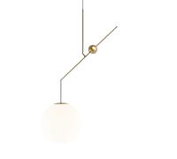 LUCEPLAN lampe à suspension MALAMATA Ø 48 cm (Laiton brossé - Acier et verre soufflé)