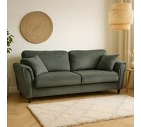 Concept Usine – Canapé droit 4 places Lucerne – Velours côtelé vert, confort ferme, 212 cm