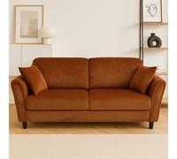 Lucerne canapé droit 4 places en velours côtelé terracotta