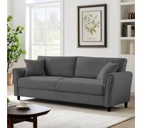 Lucerne canapé droit en tissu 4 places gris foncé