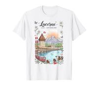 Lucerne Suisse Vue panoramique souvenir alpin T-Shirt