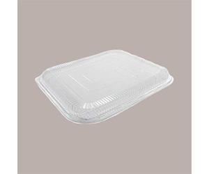 Lucgel Srl 50 pcs Couvercle convexe pour conteneur 6 portions en aluminium laqué or et noir ECLIPSE SMOOTH WALL 293x193H45 pour la livraison à emporter