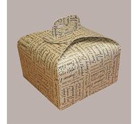 Lucgel Srl Lot de 10 porte-panettone basse boîte Marron Words 245 x 245 H130