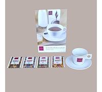 LUCGEL Srl Lot de 30 pièces préparées pour chocolat chaud avec 1 tasse et soucoupe en céramique Domori