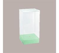 Lucgel Srl Lot de 5 boîtes de rangement pour œufs chocolat de Pâques fond en papier mat, vert, cadre transparent, 25 x 25 x 30 cm