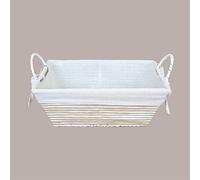 Lucgel Srl Petit panier en papier gris beige rectangulaire 300 x 200 x 120 cm avec doublure en coton pour Noël Pâques