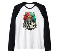 Lucha ES Vida Luchador Mexican Luchador Wrestling Spirit Manche Raglan