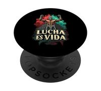 Lucha ES Vida Luchador Mexican Luchador Wrestling Spirit PopSockets PopGrip Adhésif