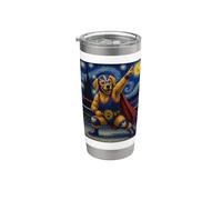 Lucha Libre Golden Retriever, lutte mexicaine, LuchadoreDog Gobelet isotherme en acier inoxydable double paroi