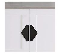 luchike Lot de 2 poignées de placard triangulaires en laiton brossé en demi-cercle pour armoire, porte de cuisine, triangle noir