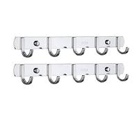 Luchs SUS304 Lot de 2 Patères Accroche Murale à 5 Crochets en Acier Inoxydable