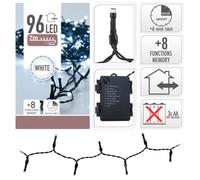 LUCI DI NATALE 96 LED COLORE BIANCO FREDDO A BATTERIA CON TIMER 8 GIOCHI DI LUCE