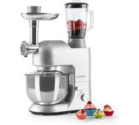 Lucia 1800W 5L Robot de Cuisine Avec Hachoir Argent