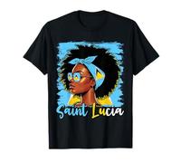 Lucian Girl Drapeau Sainte Lucie Fière Sainte Lucie Femme T-Shirt