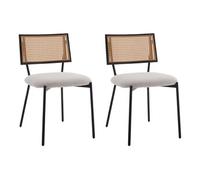 Lisa Design Chaises Luciano en tissu bouclette – Lot de 2