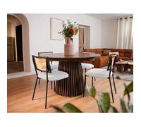Lisa Design Chaises Luciano en tissu bouclette – Lot de 2