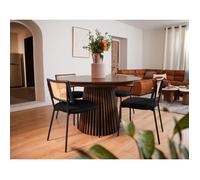 Luciano - lot de 2 chaises cannage - en tissu bouclette - Noir