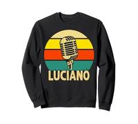 Luciano Microphone rétro avec nom Amusant des années 80 Sweatshirt